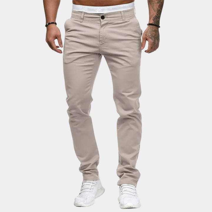 Spodnie męskie bawełniane wiosenne chinosy slim fit eleganckie casualowe męskie