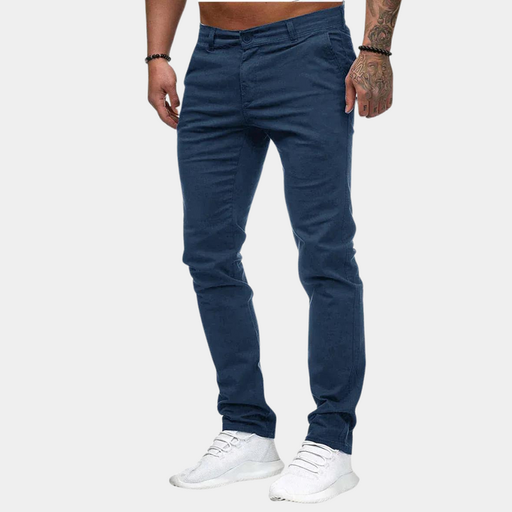 Spodnie męskie bawełniane wiosenne chinosy slim fit eleganckie casualowe męskie