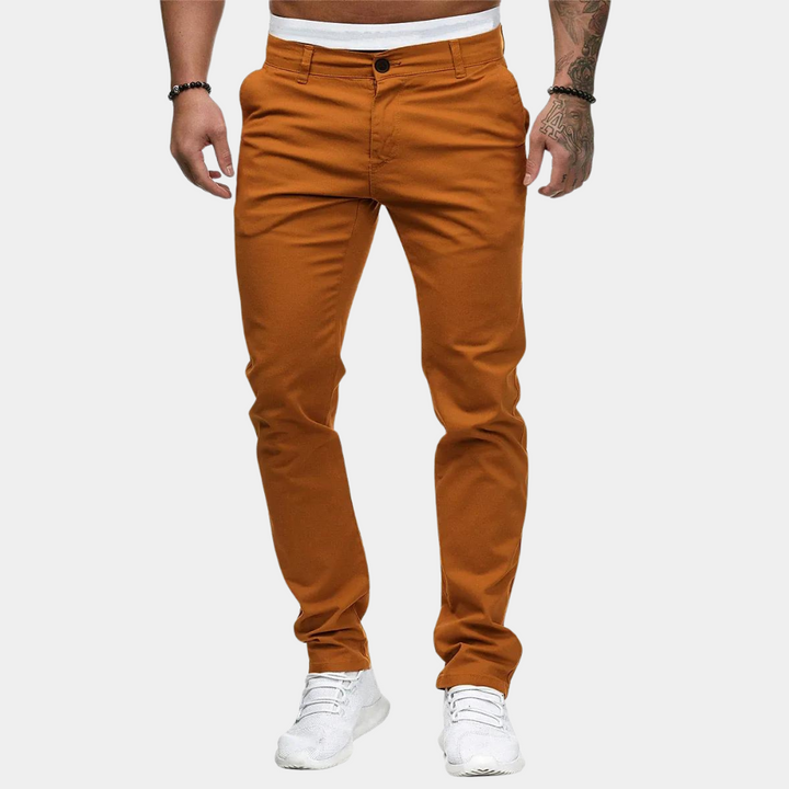 Spodnie męskie bawełniane wiosenne chinosy slim fit eleganckie casualowe męskie