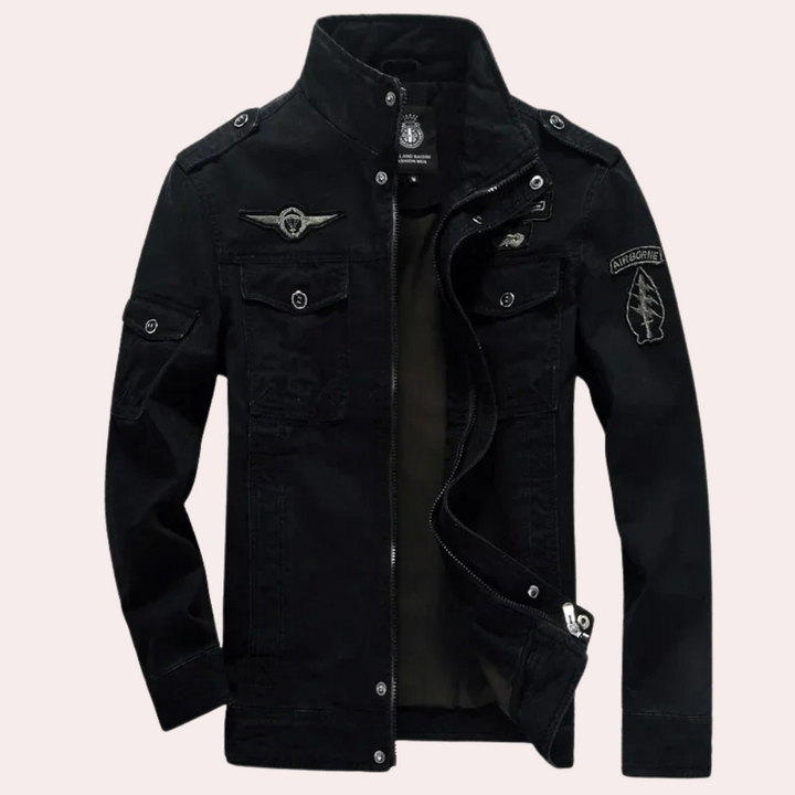 Casaco masculino de transição em algodão, primavera, corta-vento com gola alta, casual