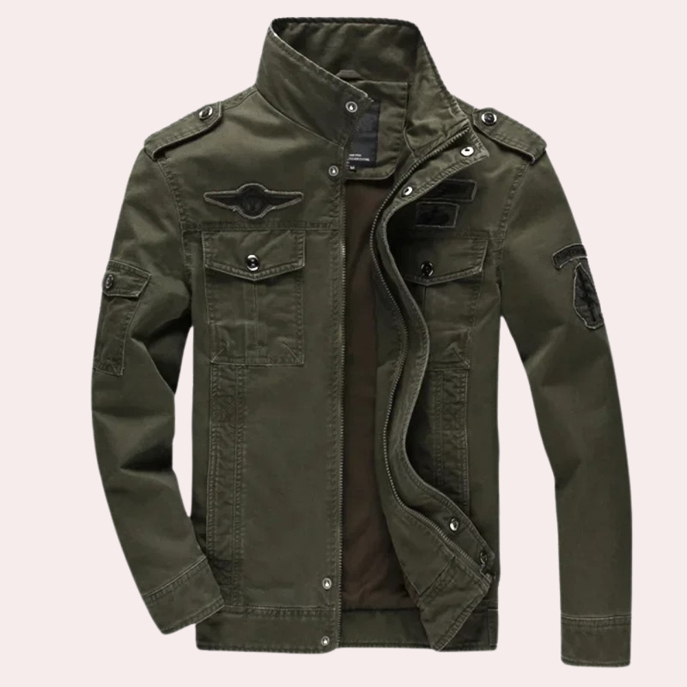 Casaco masculino de transição em algodão, primavera, corta-vento com gola alta, casual