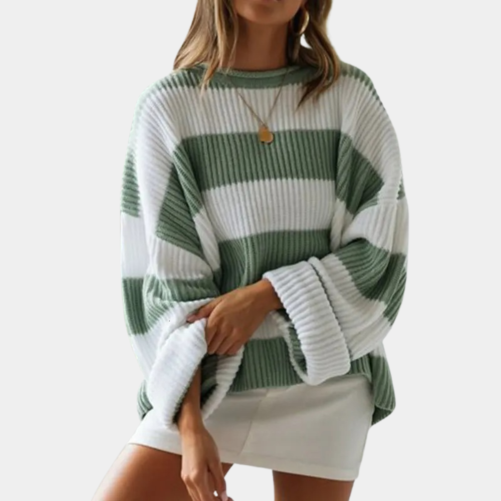Julia - Stylowy oversizowy sweter damski w paski