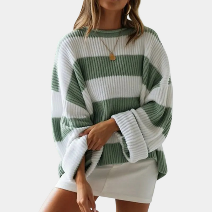 Julia - Stylowy oversizowy sweter damski w paski