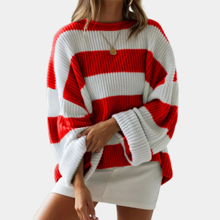 Julia - Stylowy oversizowy sweter damski w paski