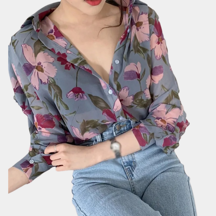 Natalia - Elegancka bluzka damska w kwiaty