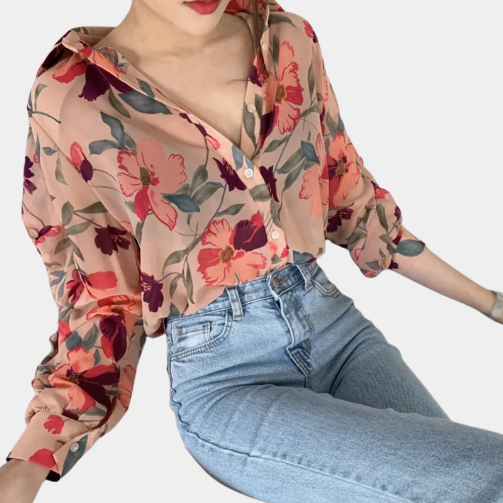 Natalia - Elegancka bluzka damska w kwiaty