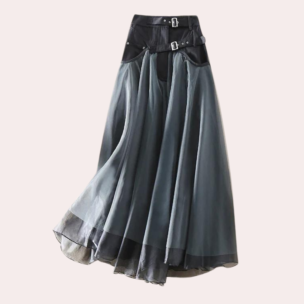 Spódnica damska midi elegancka plisowana bawełniana wysoki stan rozkloszowana wiosenna