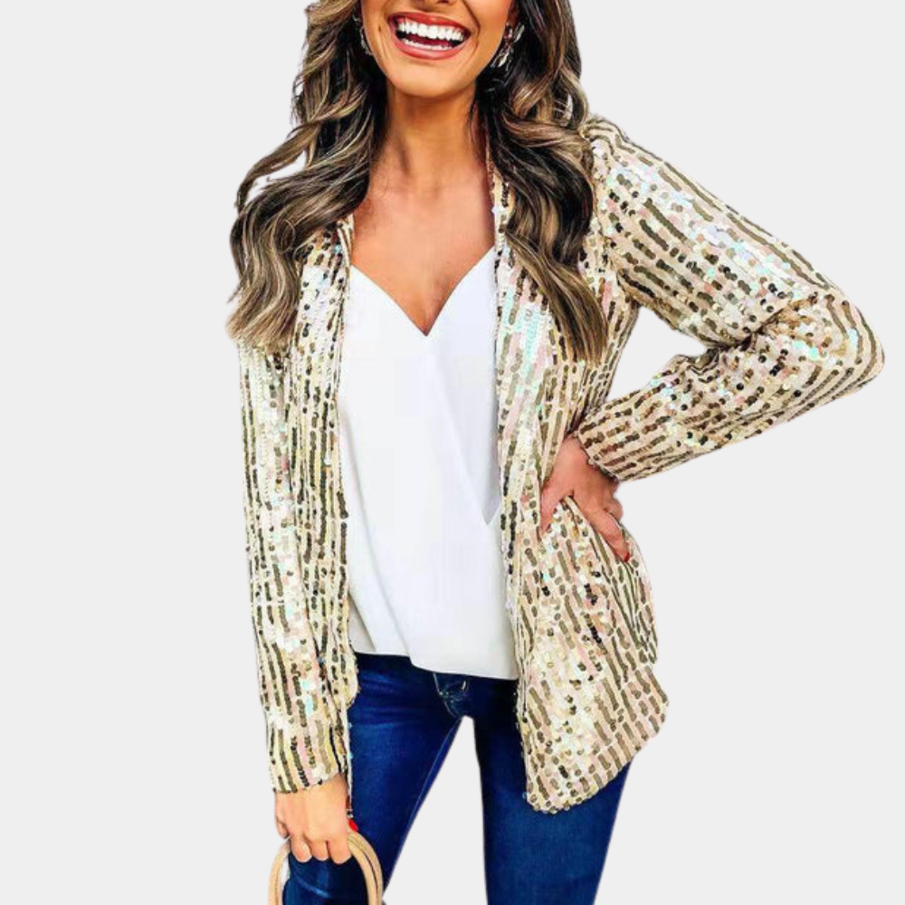 Marynarka damska elegancka bawełniana brokatowa lekka wiosenna blazer casualowy
