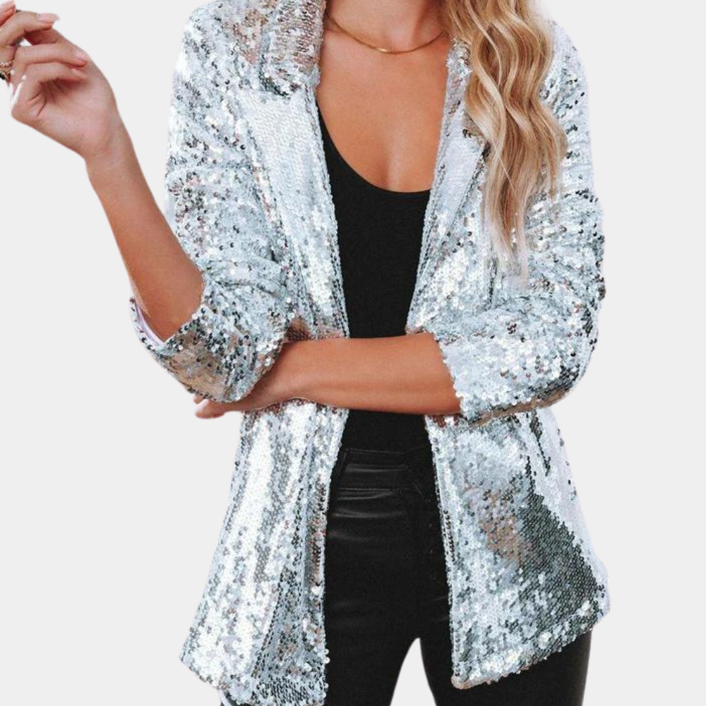 Marynarka damska elegancka bawełniana brokatowa lekka wiosenna blazer casualowy