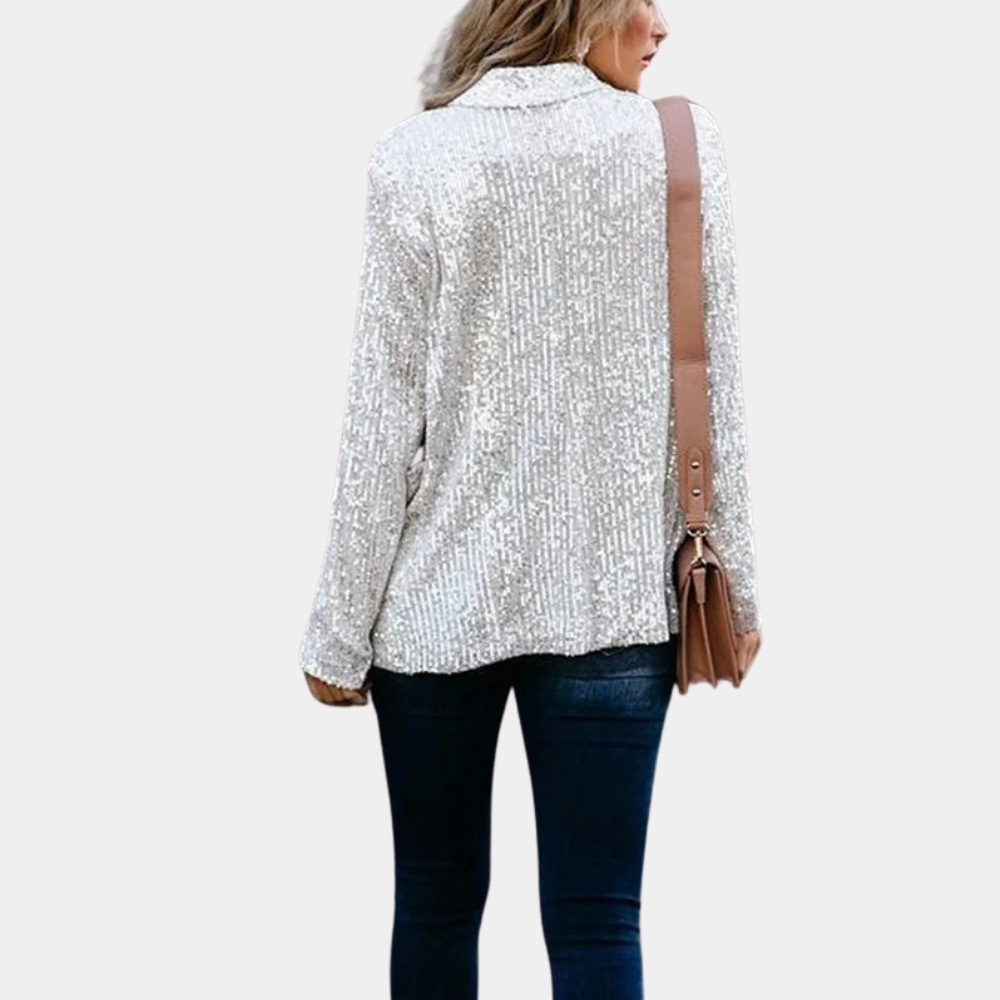 Marynarka damska elegancka bawełniana brokatowa lekka wiosenna blazer casualowy