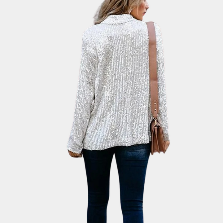 Marynarka damska elegancka bawełniana brokatowa lekka wiosenna blazer casualowy