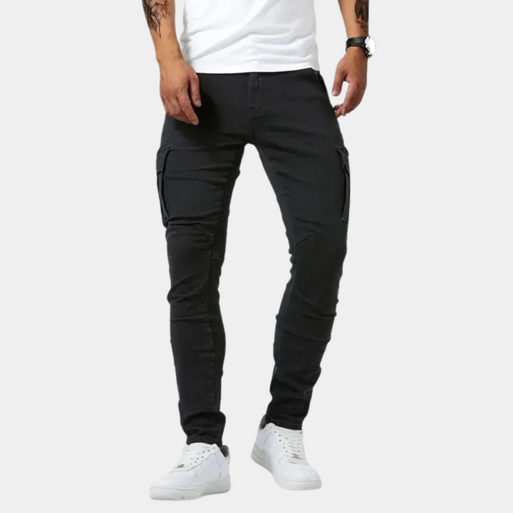 Spodnie cargo męskie bawełniane slim fit elastyczne casual na wiosnę i lato