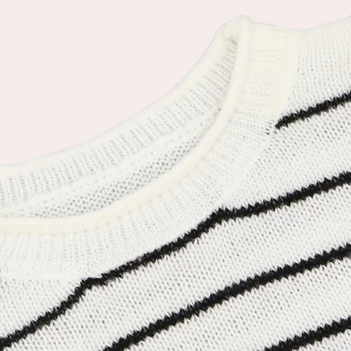 Sweter damski dzianinowy w paski casual z długim rękawem na jesień i zimę