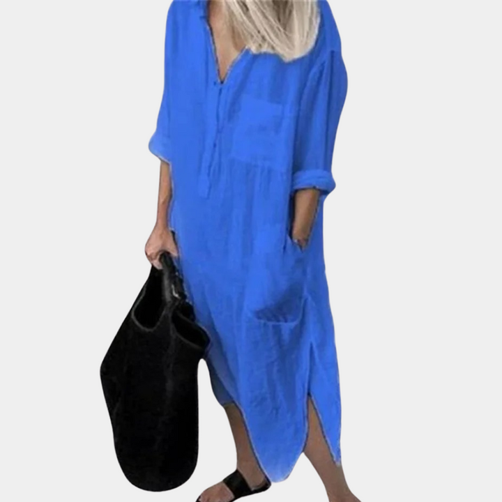 Sukienka damska maxi bawełniana oversize casualowa przewiewna na lato midi