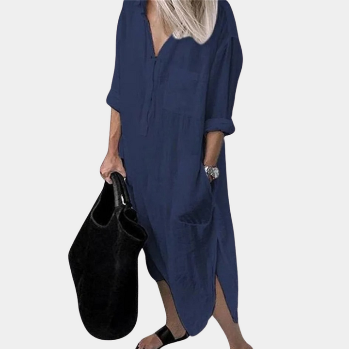 Sukienka damska maxi bawełniana oversize casualowa przewiewna na lato midi