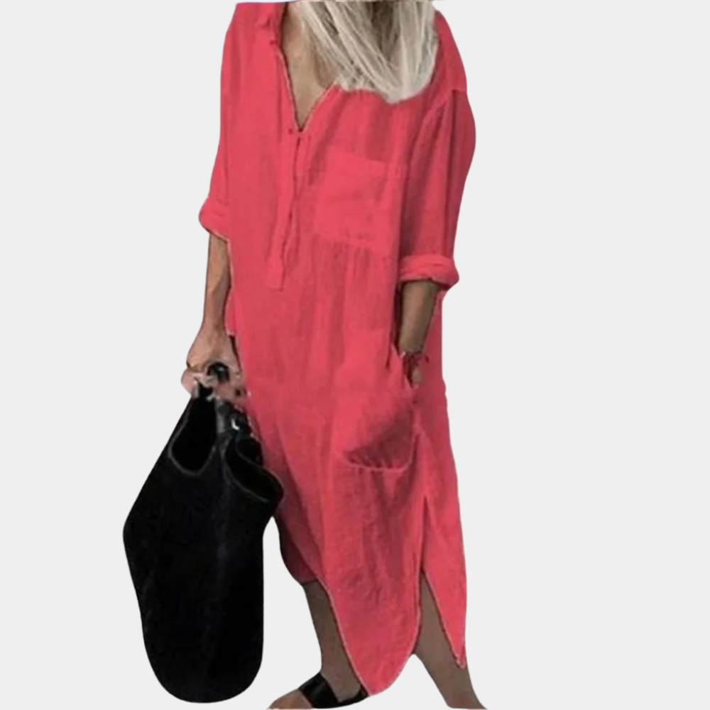 Sukienka damska maxi bawełniana oversize casualowa przewiewna na lato midi