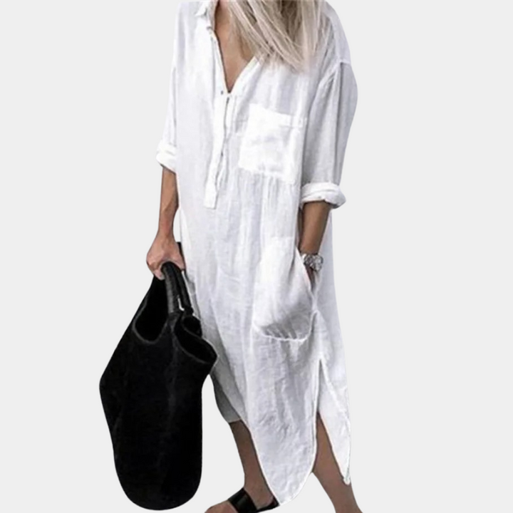 Sukienka damska maxi bawełniana oversize casualowa przewiewna na lato midi