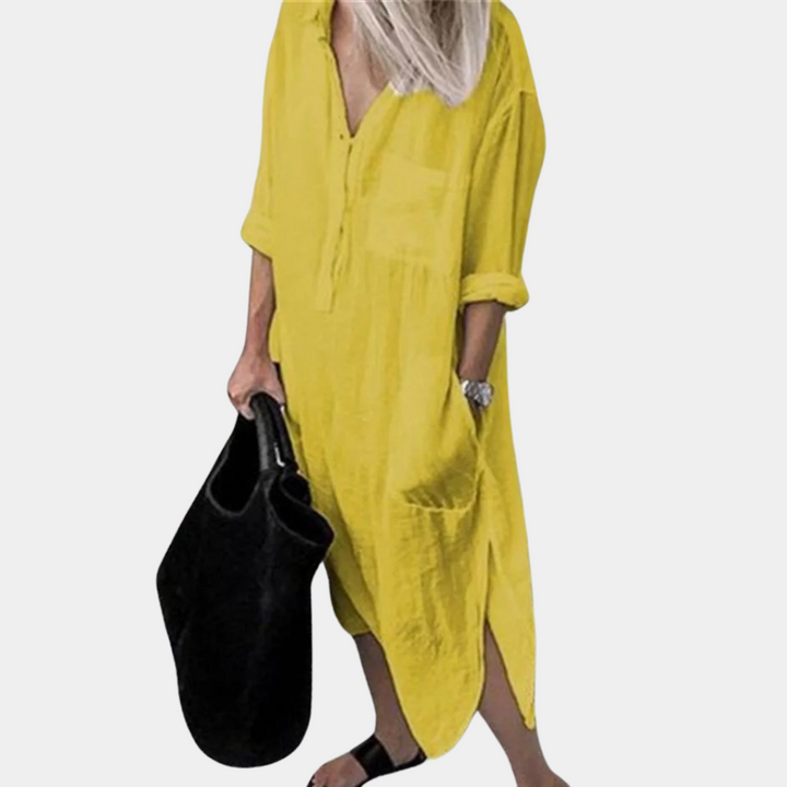 Sukienka damska maxi bawełniana oversize casualowa przewiewna na lato midi