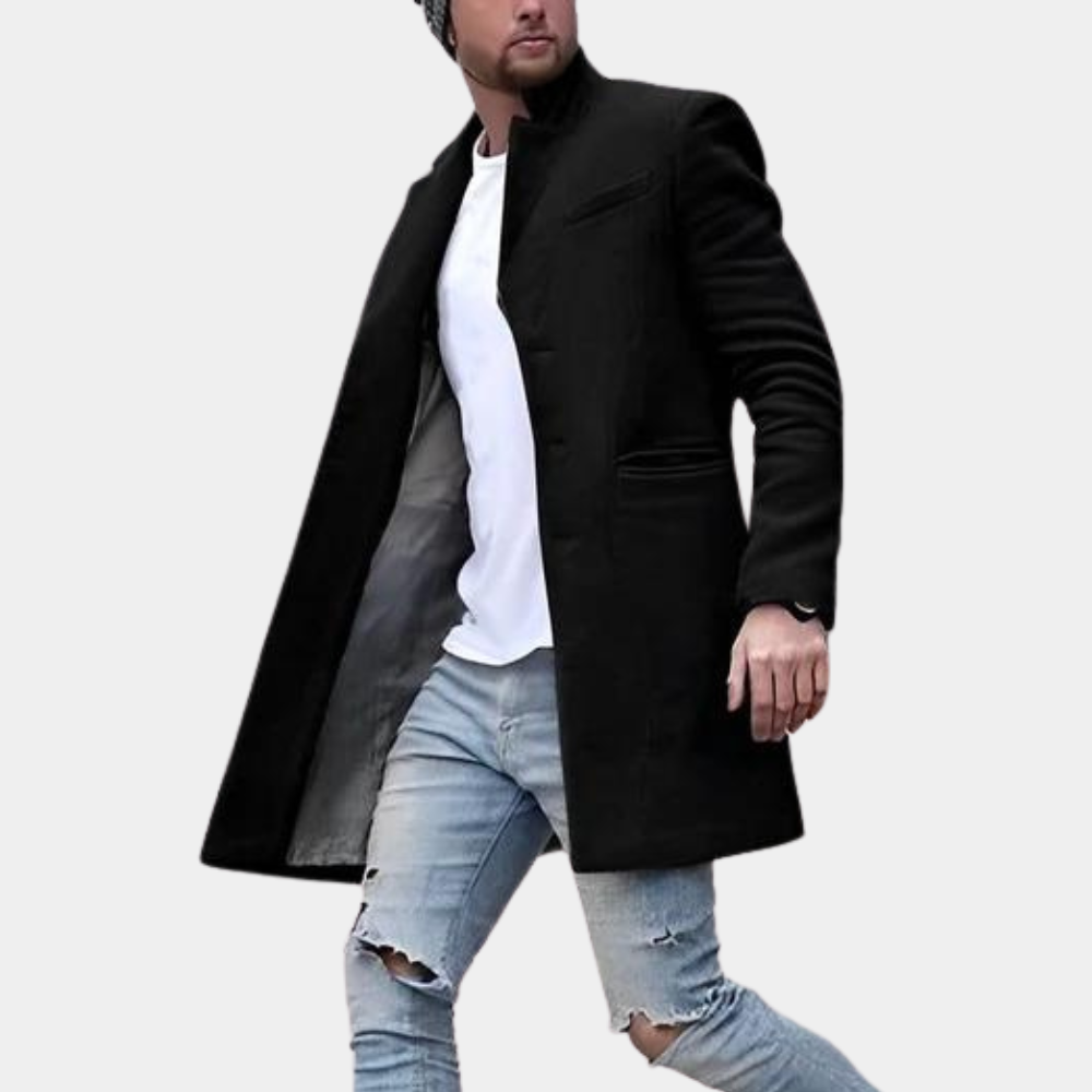 Men's wool coat for spring elegant slim transitional casual coat