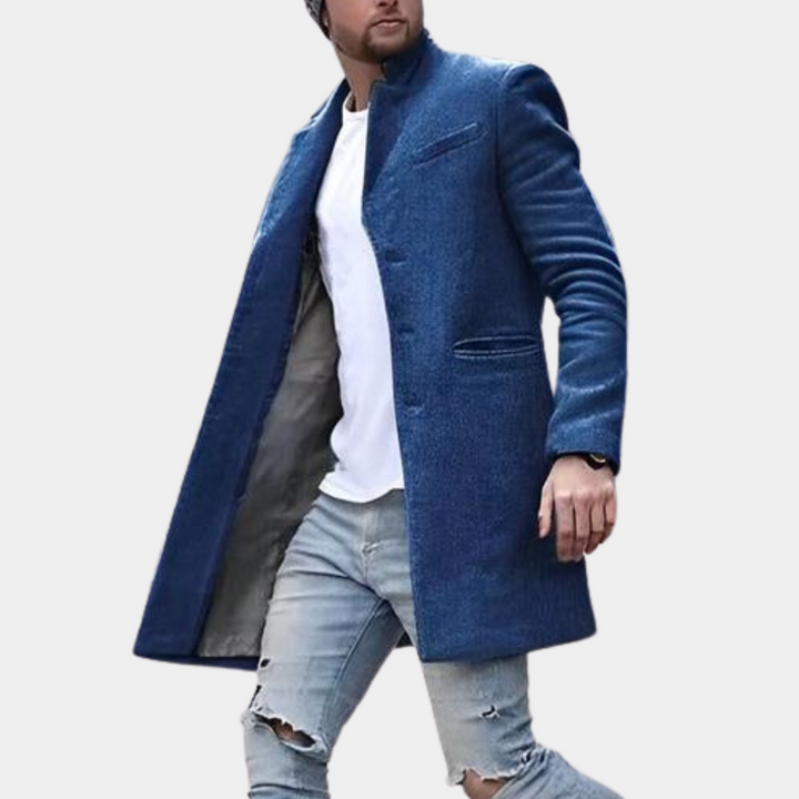 Men's wool coat for spring elegant slim transitional casual coat