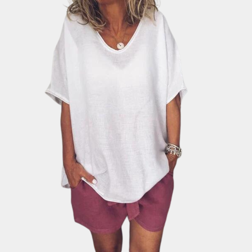 Koszulka damska bawełniana oversize T-shirt na lato luźna przewiewna casual wygodna