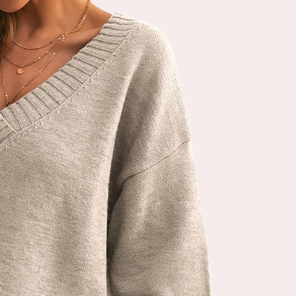 Sweter damski kaszmirowy dekolt V lekki wiosenny elegancki miękki knit casual