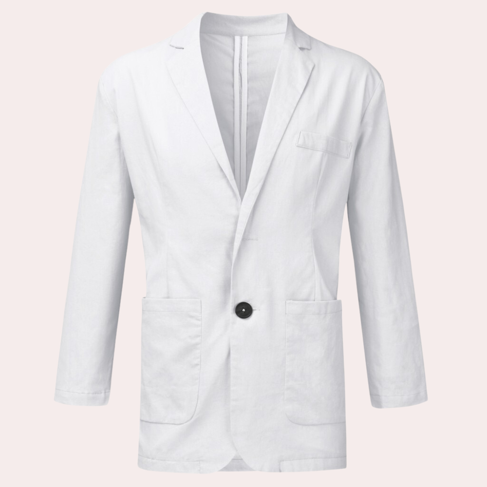 Marynarka męska lniana casualowa elegancka lekka wiosenna oddychająca slim fit