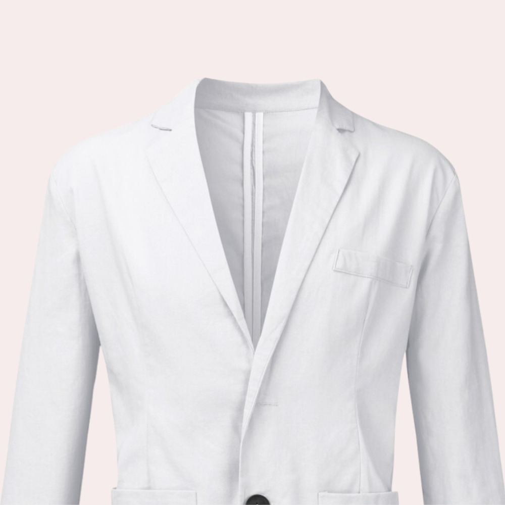 Marynarka męska lniana casualowa elegancka lekka wiosenna oddychająca slim fit