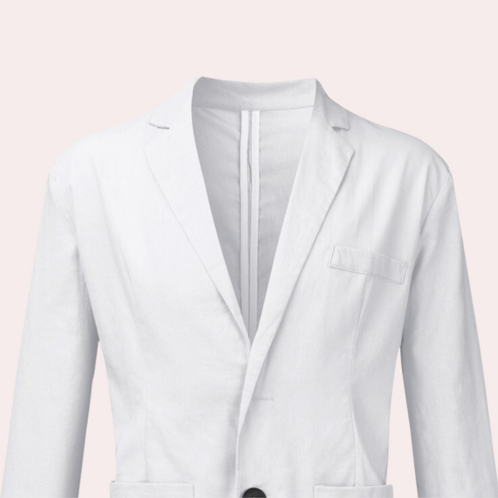 Marynarka męska lniana casualowa elegancka lekka wiosenna oddychająca slim fit