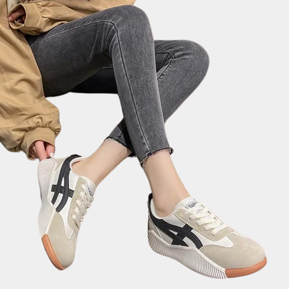 Buty sportowe damskie skórzane na wiosnę – sneakersy damskie skóra naturalna casual