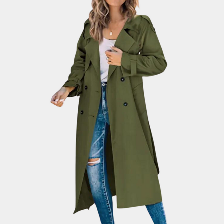 Trencz damski bawełniany na wiosnę elegancki klasyczny płaszcz przejściowy casualowy