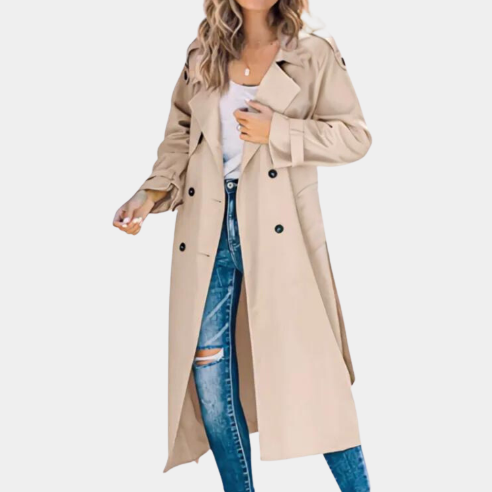 Trencz damski bawełniany na wiosnę elegancki klasyczny płaszcz przejściowy casualowy