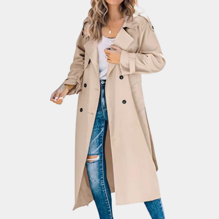 Trencz damski bawełniany na wiosnę elegancki klasyczny płaszcz przejściowy casualowy