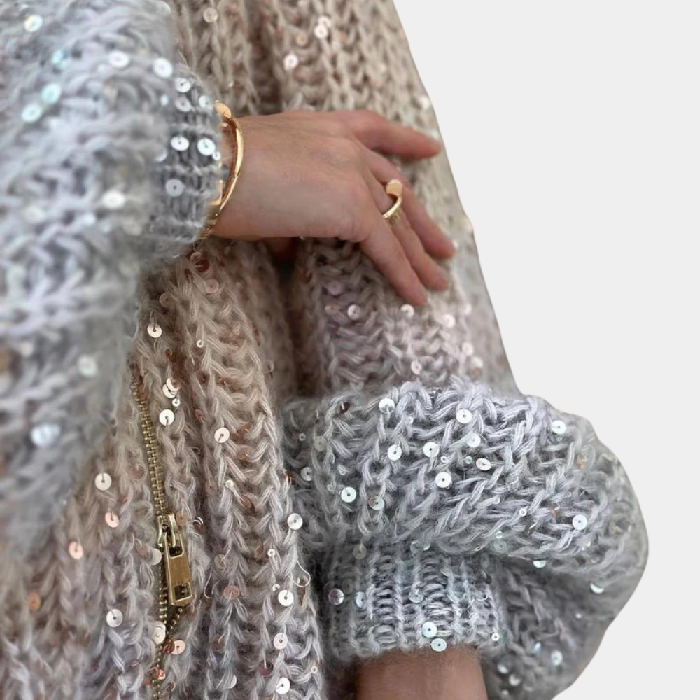 Sweter damski wełniany na wiosnę ciepły sweter oversize z dzianiny elegancki casual