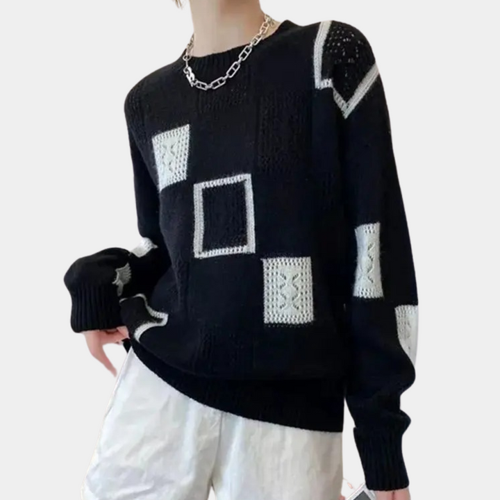 Sweter damski dzianinowy oversize casual z długim rękawem na jesień i zimę
