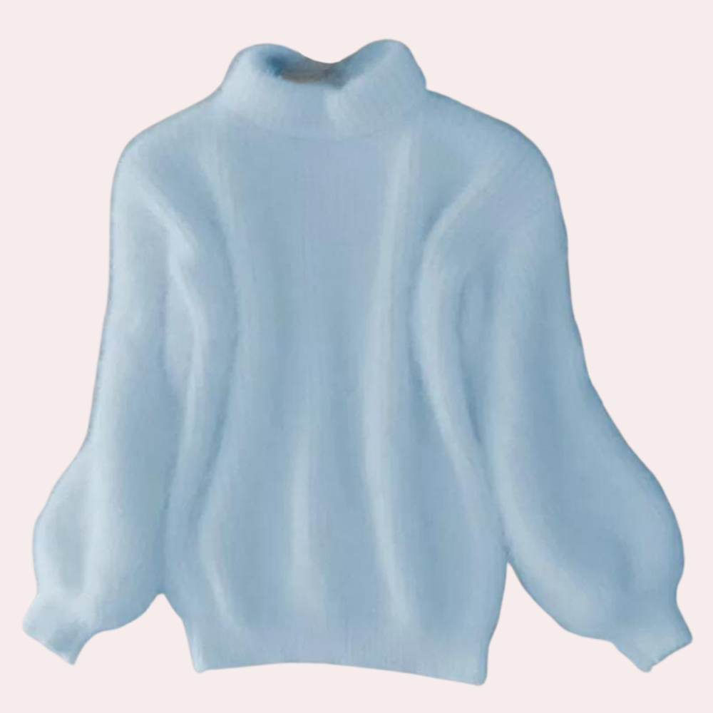 Sweter damski wełniany golf oversize dzianinowy na wiosnę elegancki