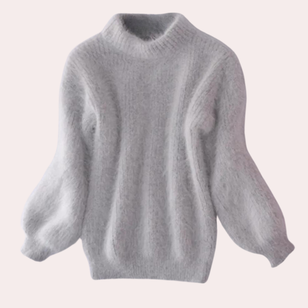 Sweter damski wełniany golf oversize dzianinowy na wiosnę elegancki