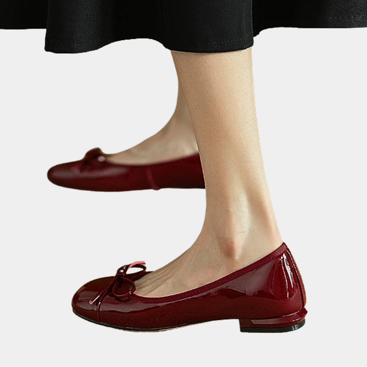 Baleriny damskie skórzane eleganckie buty płaskie wiosenne klasyczne komfortowe