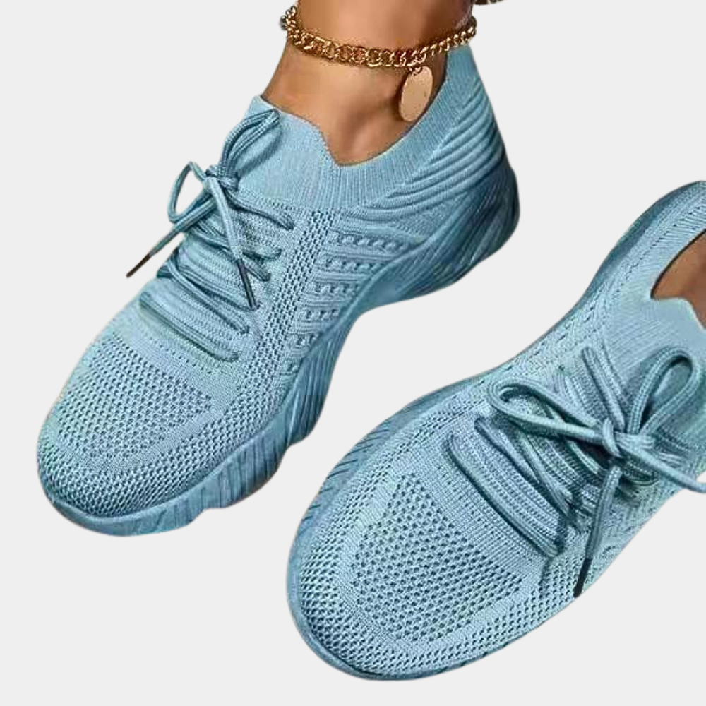 Sneakersy damskie oddychające knit na wiosnę lekkie buty sportowe wygodne casual