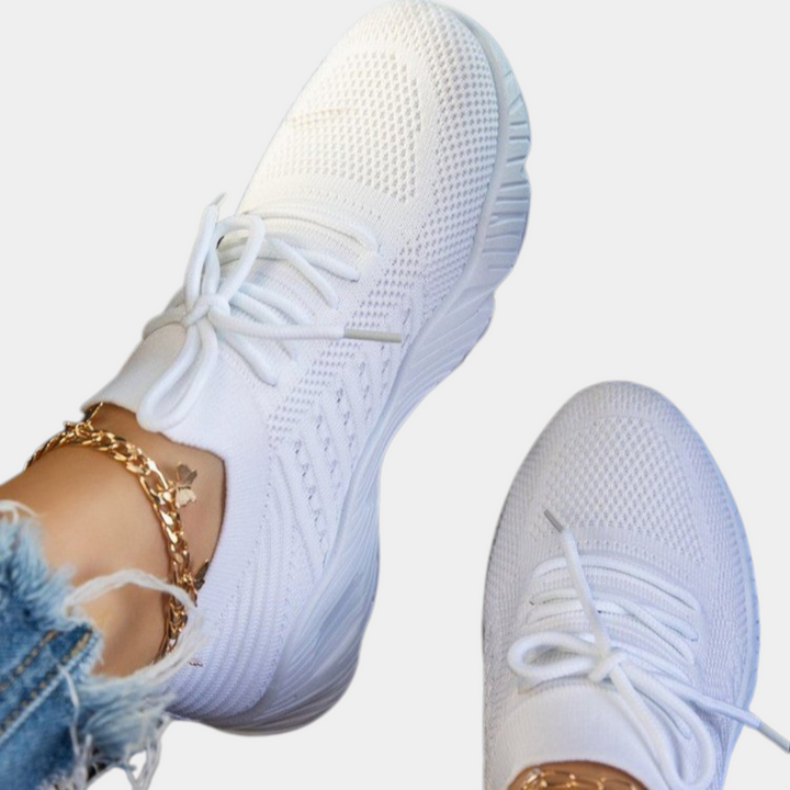 Sneakersy damskie oddychające knit na wiosnę lekkie buty sportowe wygodne casual