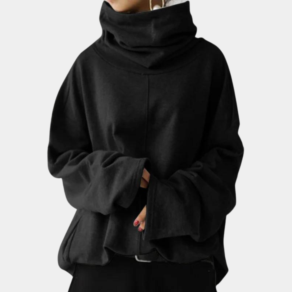 Sweter damski golf wełniany luźny ciepły zimowy oversize modny casualowy