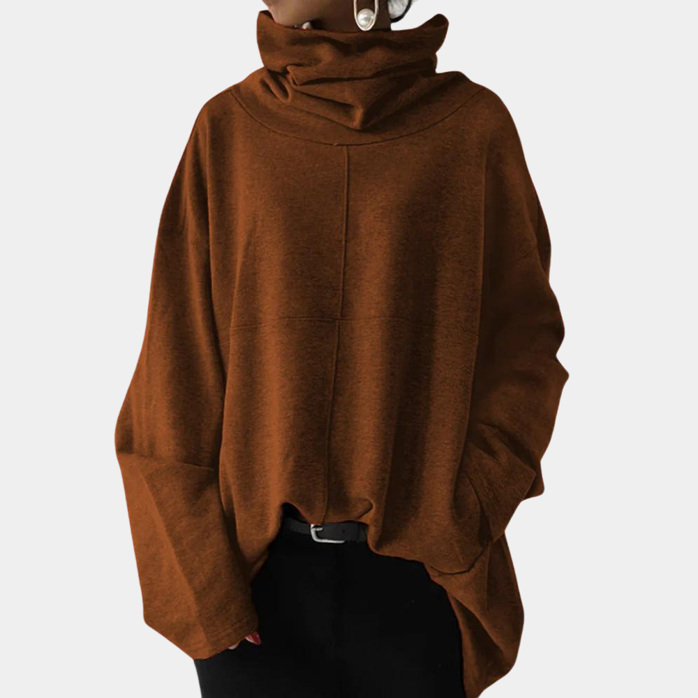 Sweter damski golf wełniany luźny ciepły zimowy oversize modny casualowy