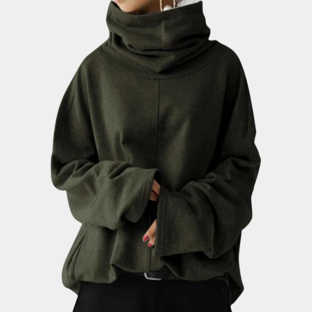 Sweter damski golf wełniany luźny ciepły zimowy oversize modny casualowy