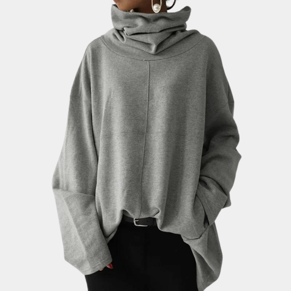Sweter damski golf wełniany luźny ciepły zimowy oversize modny casualowy