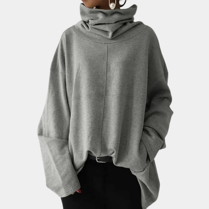 Sweter damski golf wełniany luźny ciepły zimowy oversize modny casualowy