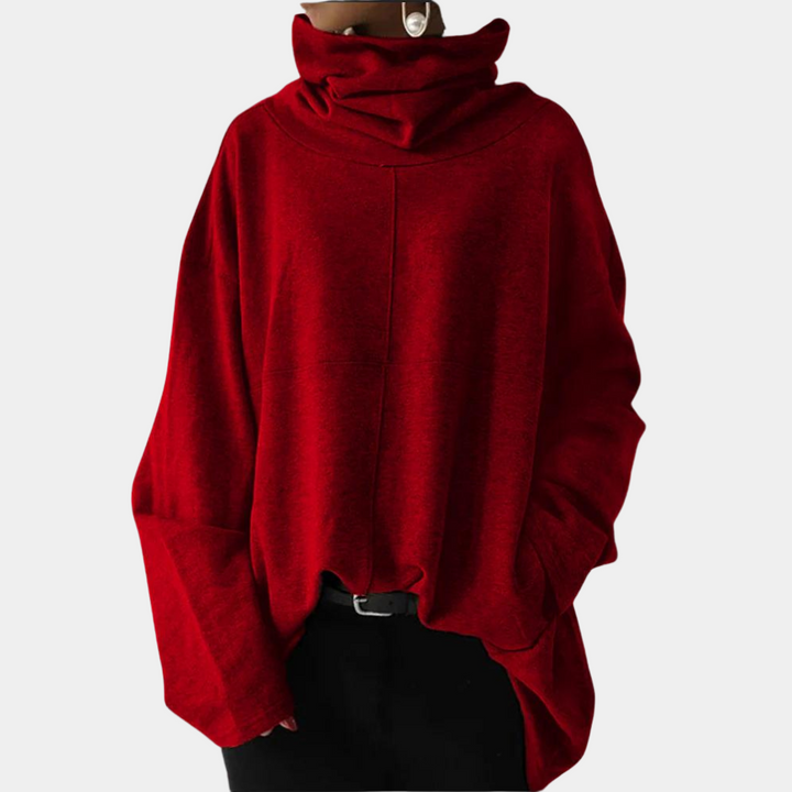 Sweter damski golf wełniany luźny ciepły zimowy oversize modny casualowy