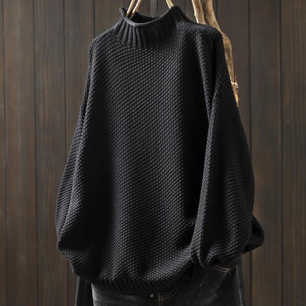 Sweter damski wełniany oversize wiosenny ciepły luźny dzianinowy casualowy