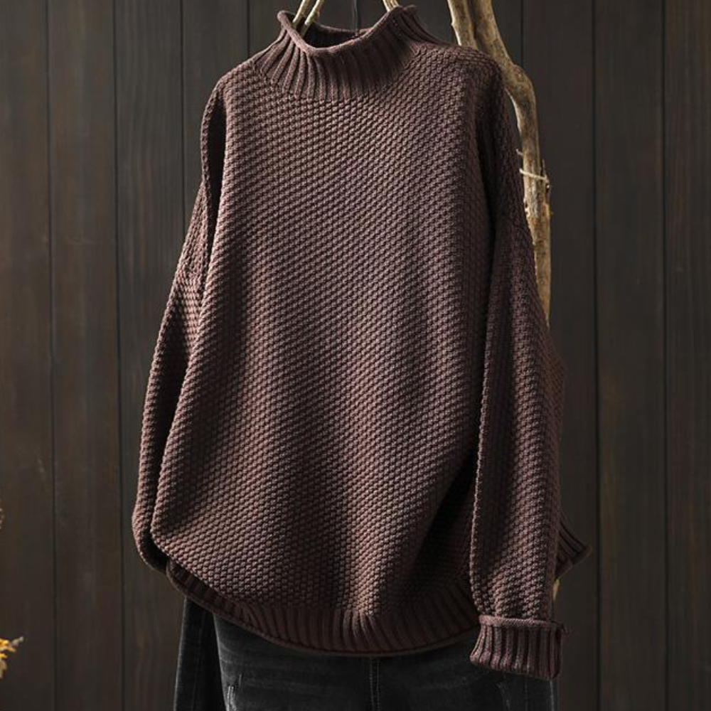 Sweter damski wełniany oversize wiosenny ciepły luźny dzianinowy casualowy