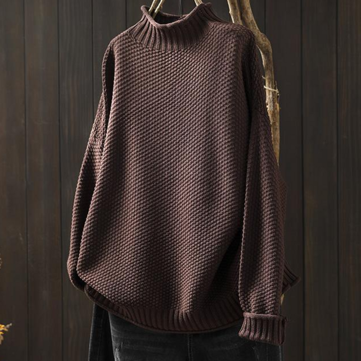 Sweter damski wełniany oversize wiosenny ciepły luźny dzianinowy casualowy