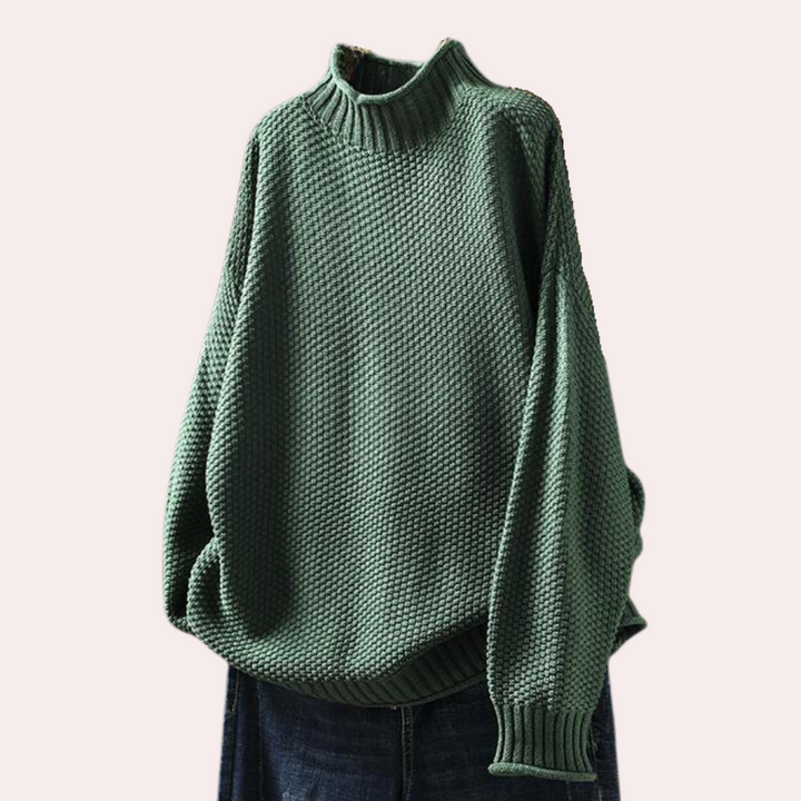 Sweter damski wełniany oversize wiosenny ciepły luźny dzianinowy casualowy